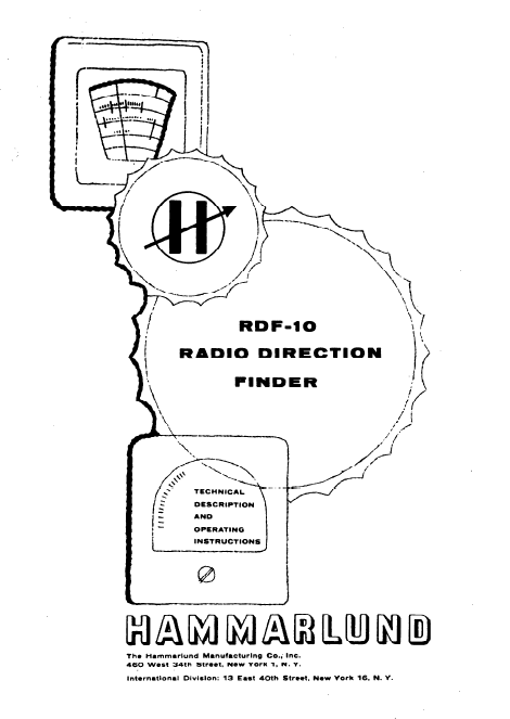 Hammarlund RDF-10 Radio Detection Finder - Instruction and Service Manual 1