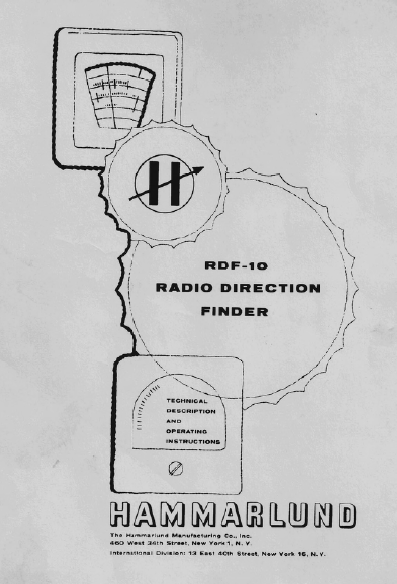Hammarlund RDF-10 Radio Detection Finder - Instruction and Service Manual 2
