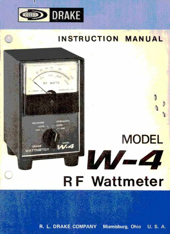 Drake W-4 - Instruction Manual 1