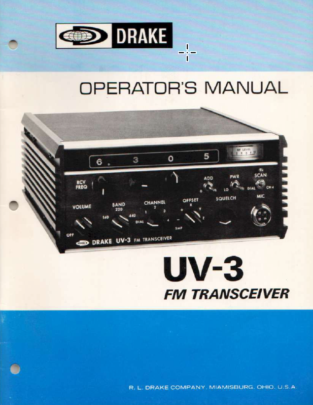 Drake UV-3 - Instruction Manual 1