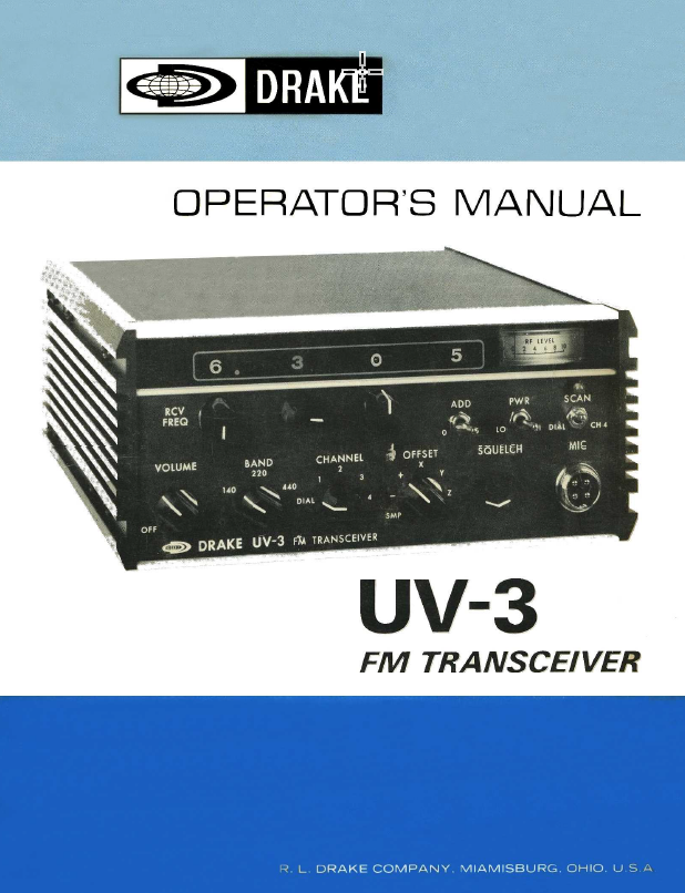 Drake UV-3 - Instruction Manual 2