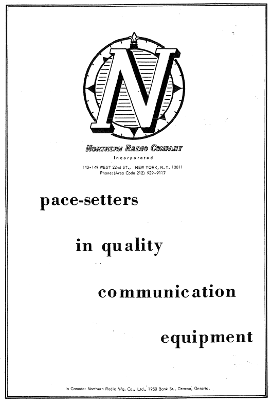 Northern Radio Company Type 159 Model 1 - Instruction Manual