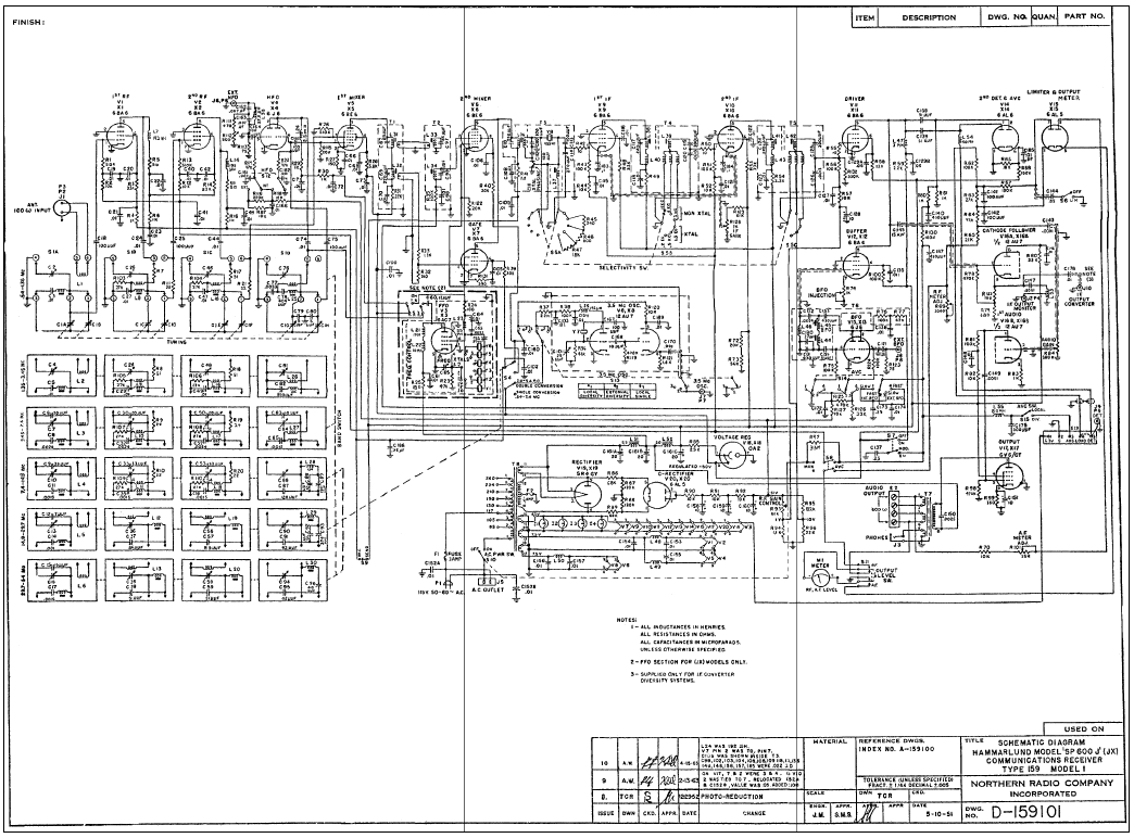 Northern Radio Company Type 159 Model 1 - Schematic Diagram