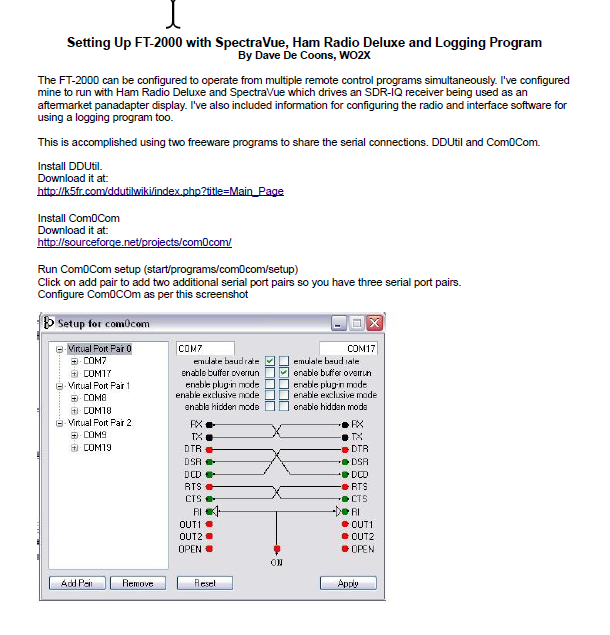 Setting Up FT-2000 with SpectraVue, Ham Radio Deluxe and Logging Program