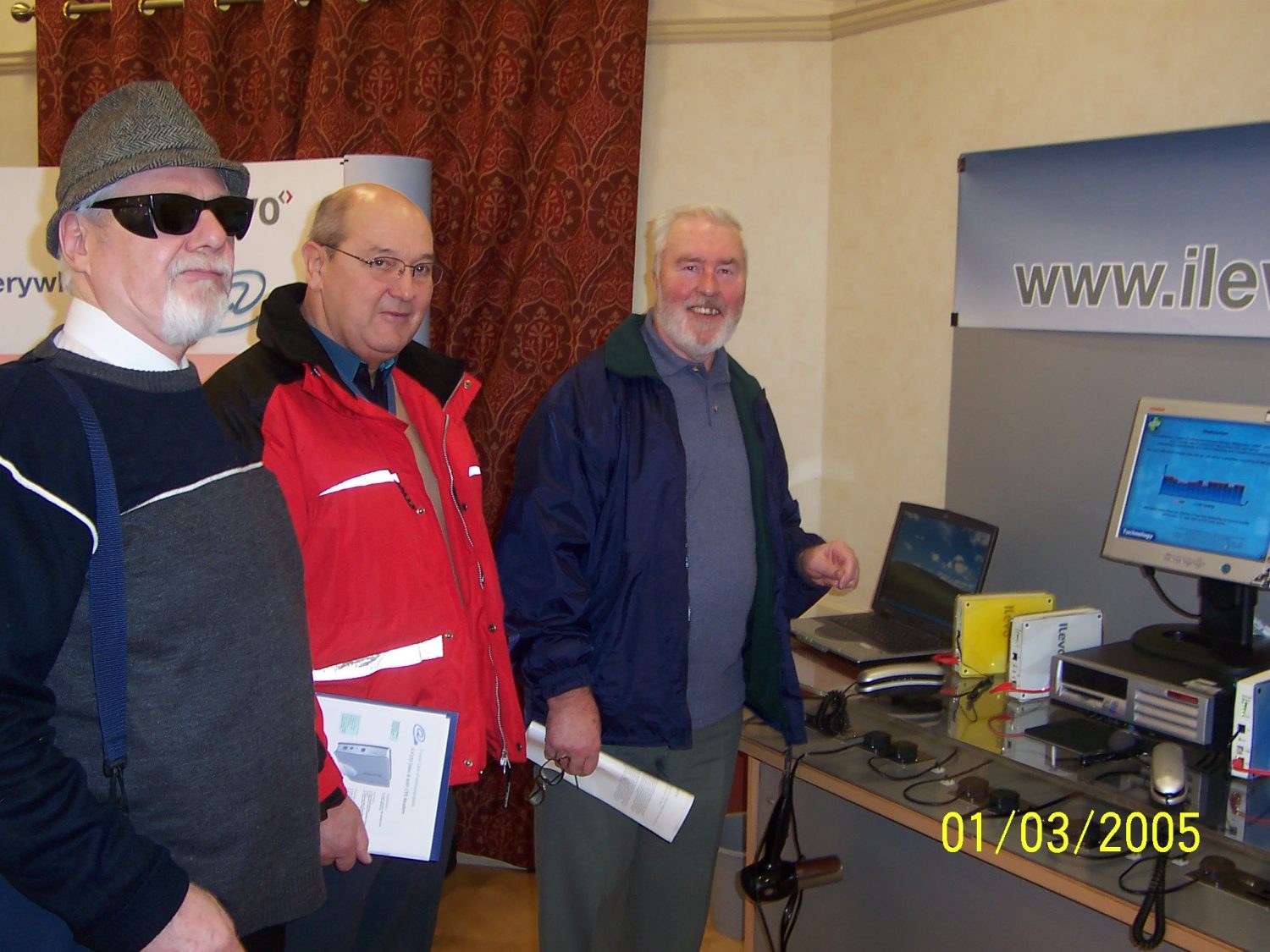 Club Meeting in 2005 with Harry Blackburn (MD0HEB), Phil Parker and John Parslow (GD4UHB)