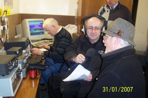The Old Club Shack with John Butler (GD0NFN), 'Unknown' and Harry Blackburn (MD0HEB).