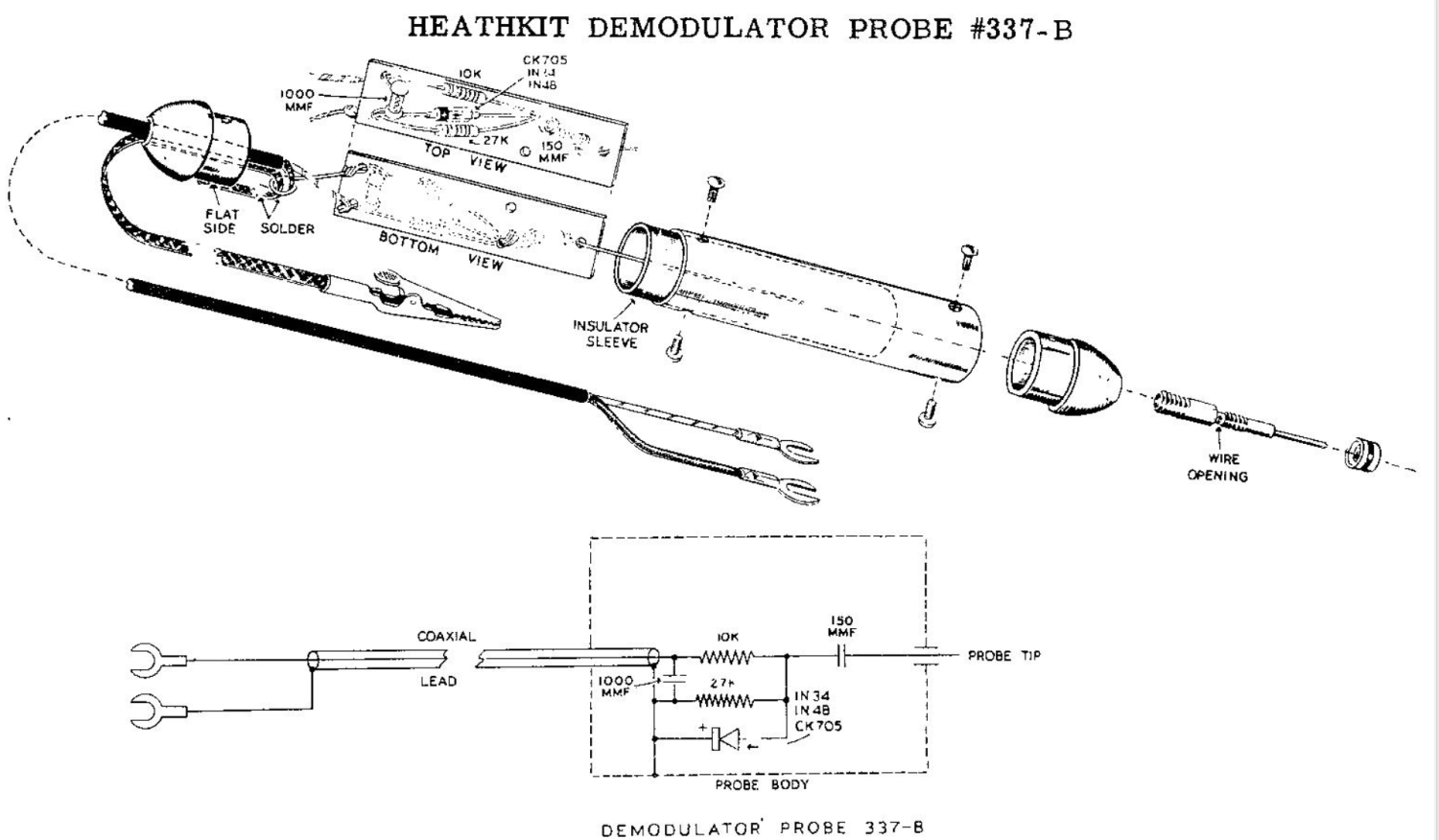 Heathkit 337-B Demodulation Probe - Drawing