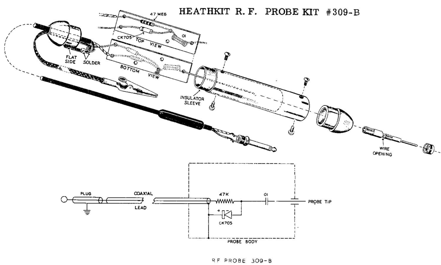Heathkit 309-B RF Probe Kit - Diagram