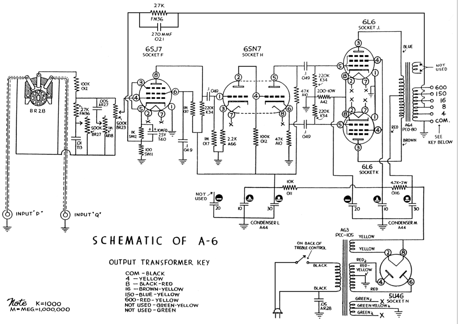 Heathkit A-6 Mono Tube Amplifier - Schematic