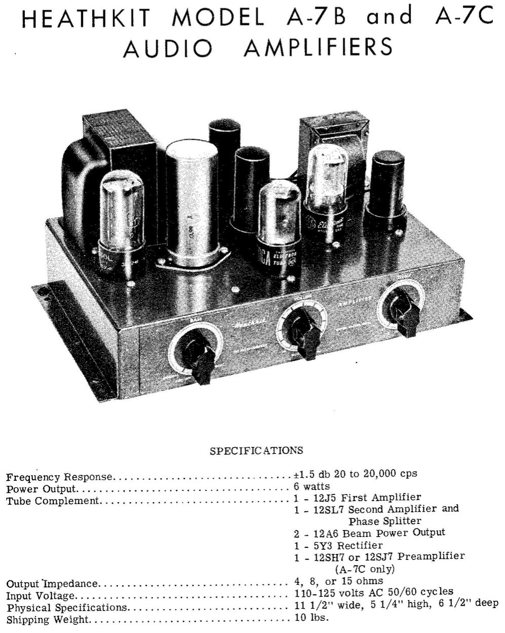 Heathkit A-7B - Amplifier - Schematic