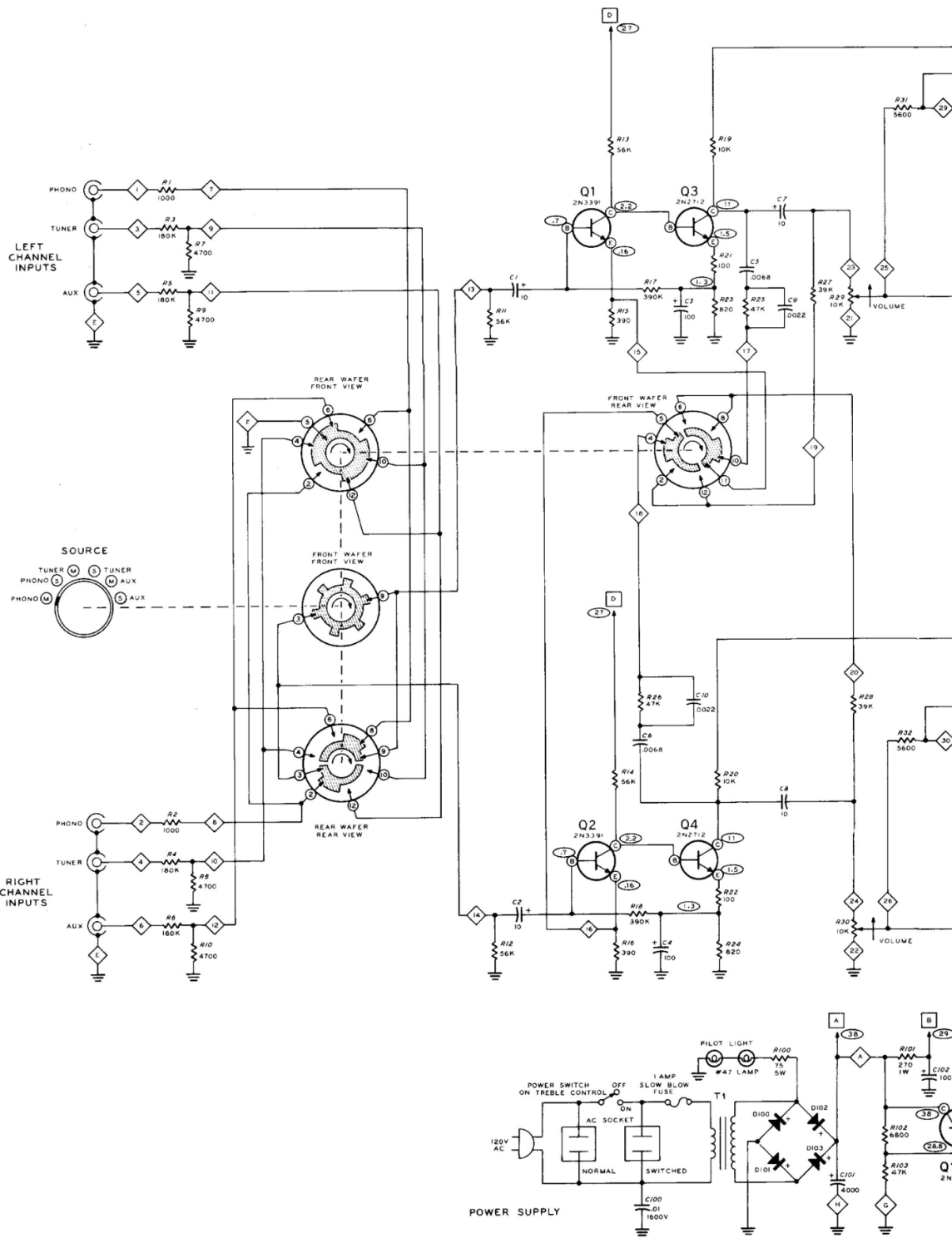 Heathkit AA-14 - Stereo Amplifier - Schematic