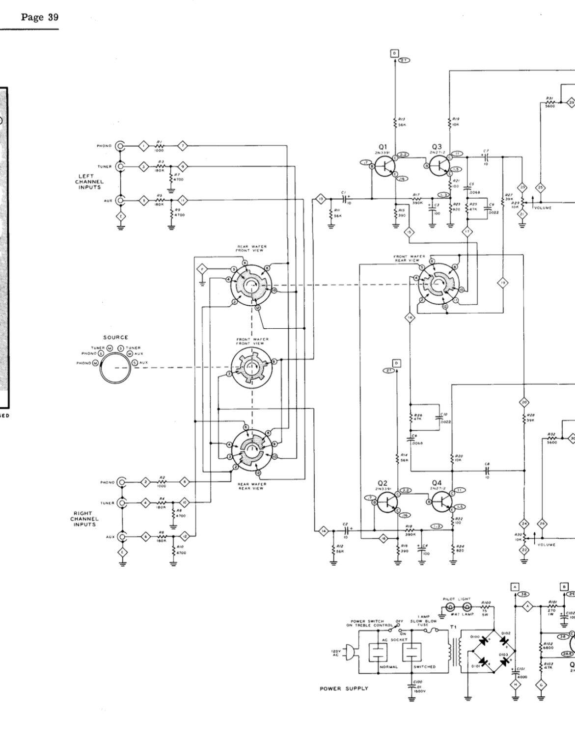 Heathkit AA-14A 20W Amplifier - Schematic