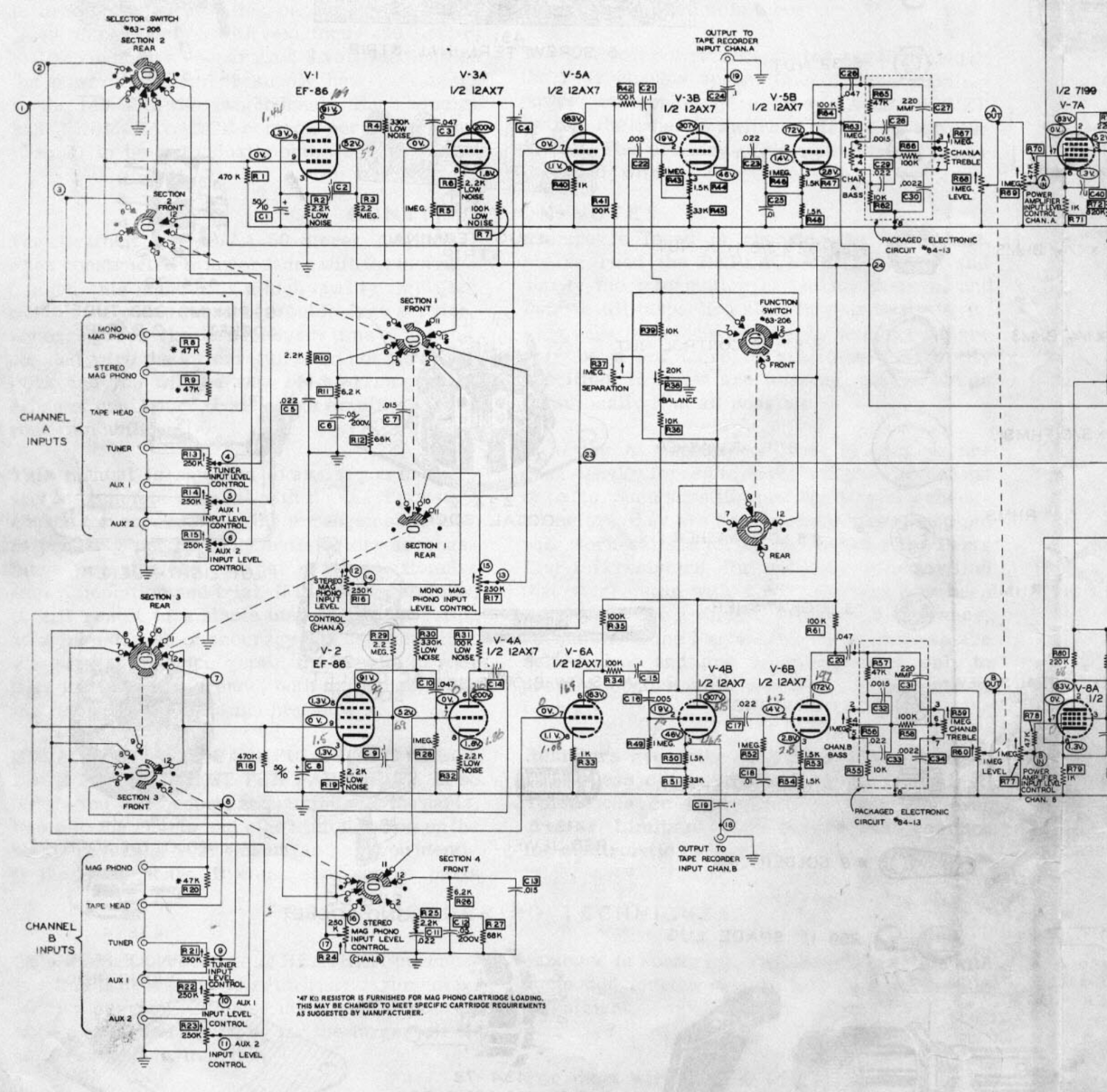 Heathkit AA-50 Stereo Amplifier - Schematic