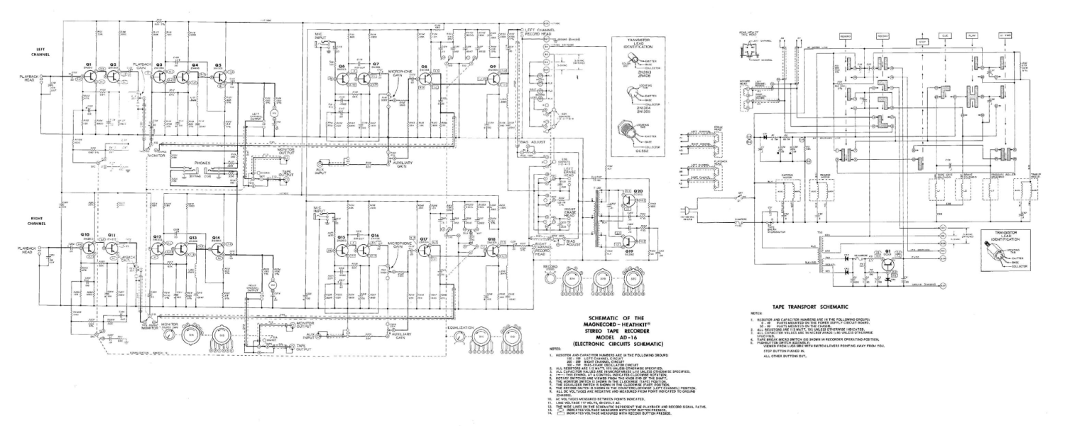 Heathkit AD-16 - Stereo Tape Recorder - Schematic Diagram
