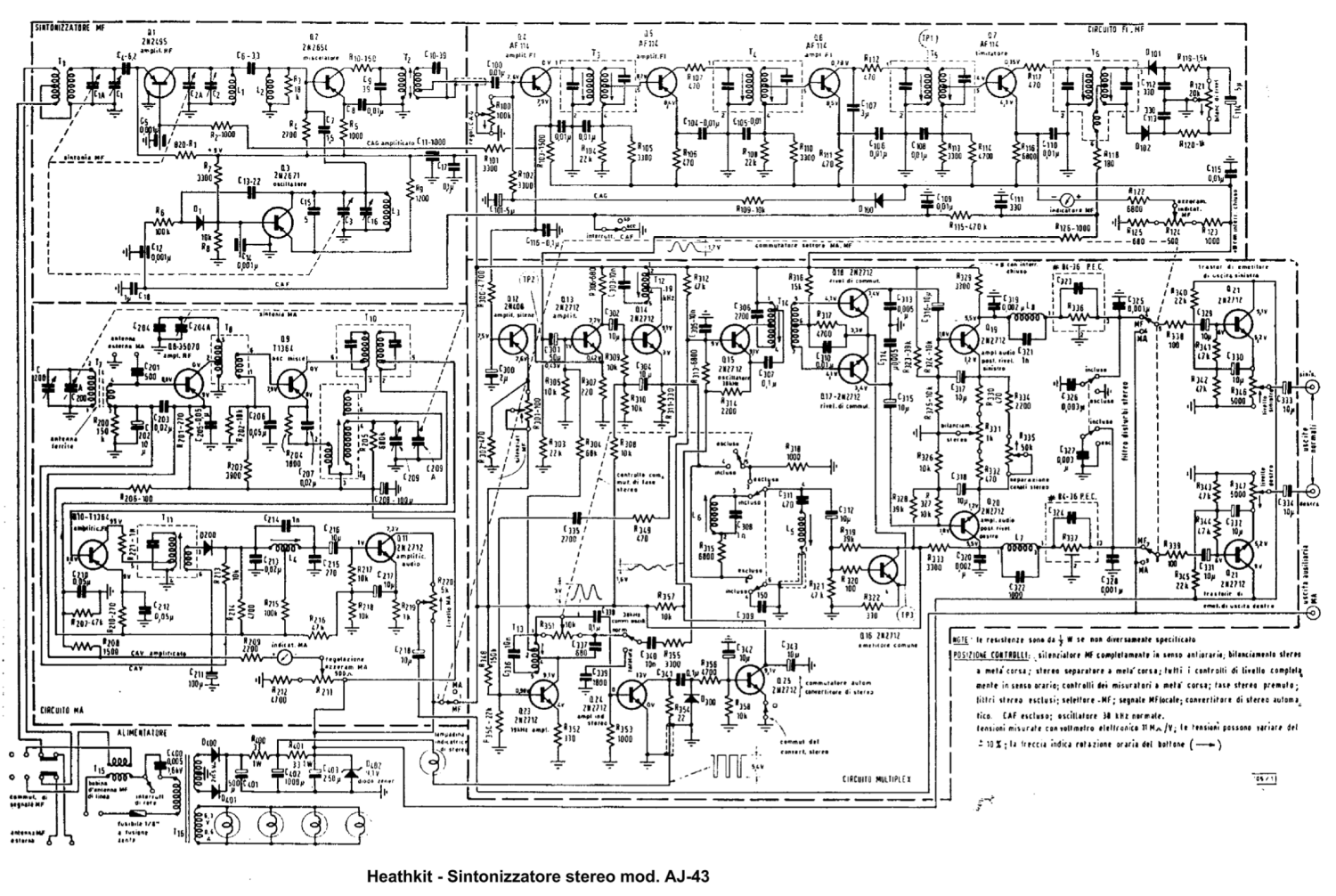 Heathkit AJ-43 Stereo Tuner - Schematic Diagram
