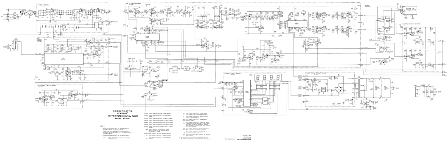 Heathkit AJ-1600 AM-FM Stereo Digital Tuner - Schematic Diagrams