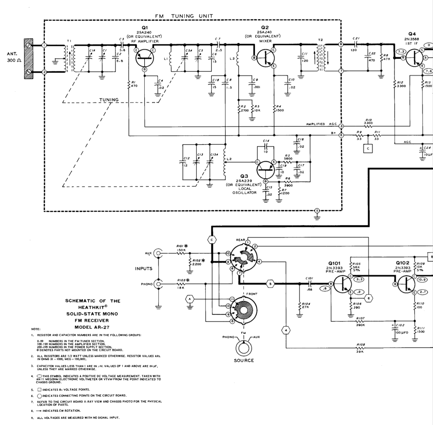 Heathkit AR-27 10 Watt FM Receiver - Schematic Diagrams