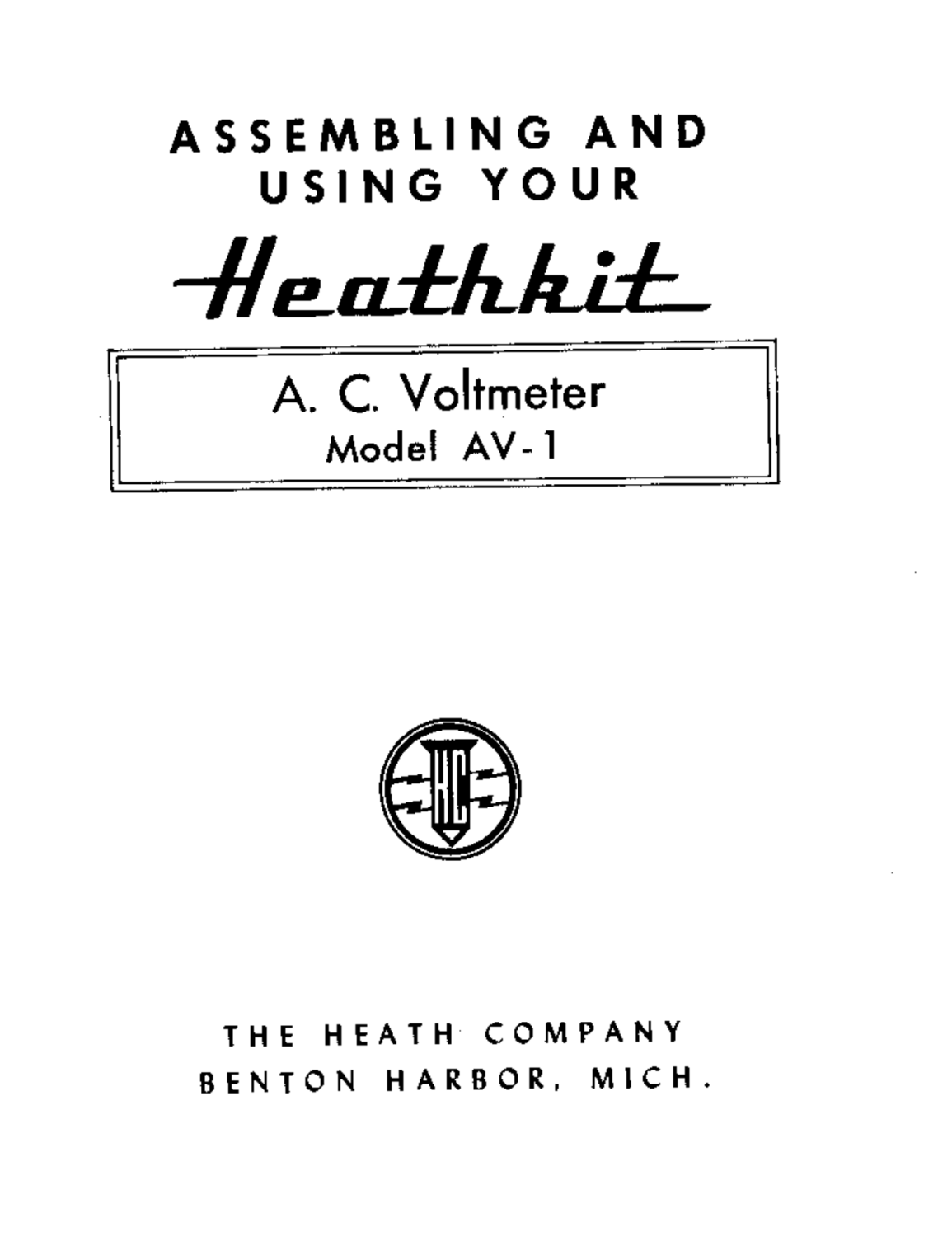 Heathkit AV-1 AC Voltmeter - Assembly Instructions