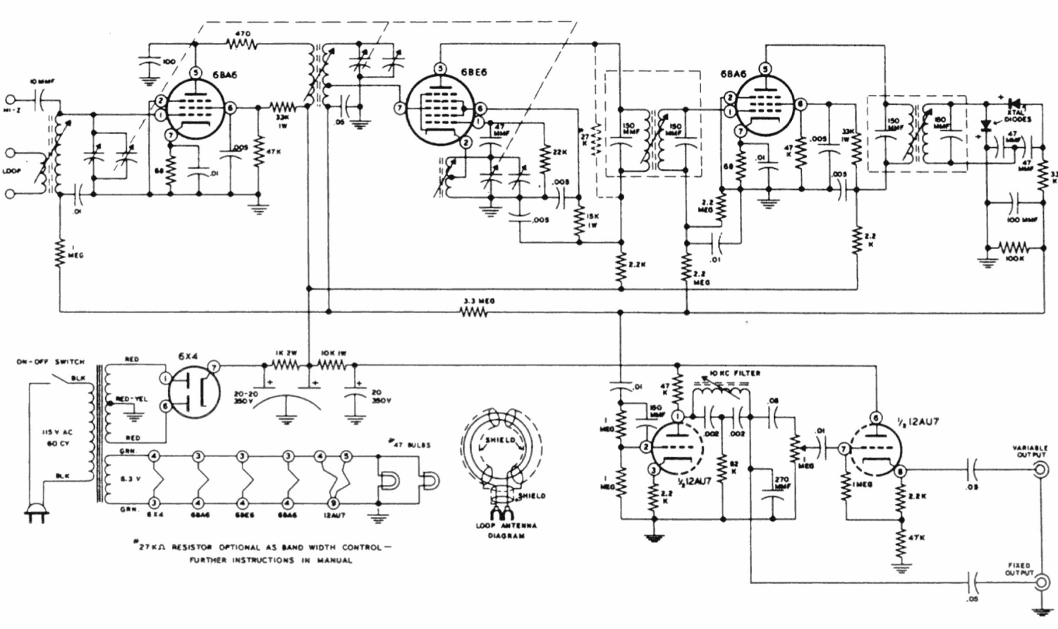 Heathkit BC-1A - Schematic Diagram