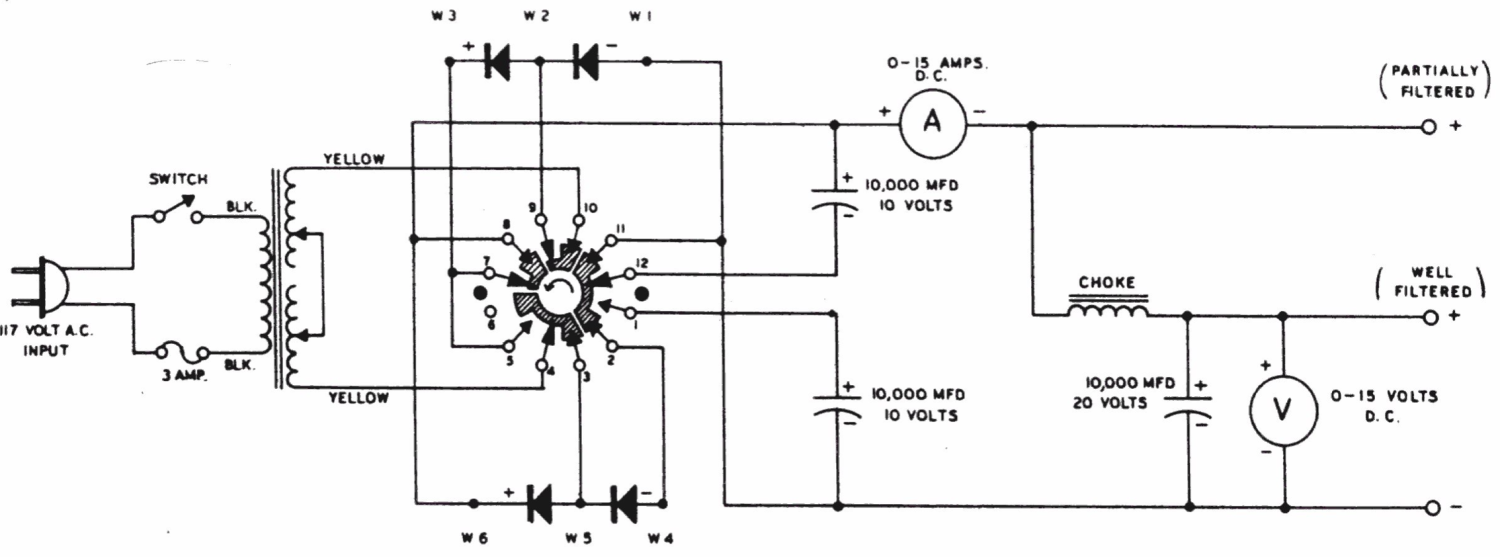 Heathkit BE-5 Battery Eliminator - Schematic Diagram