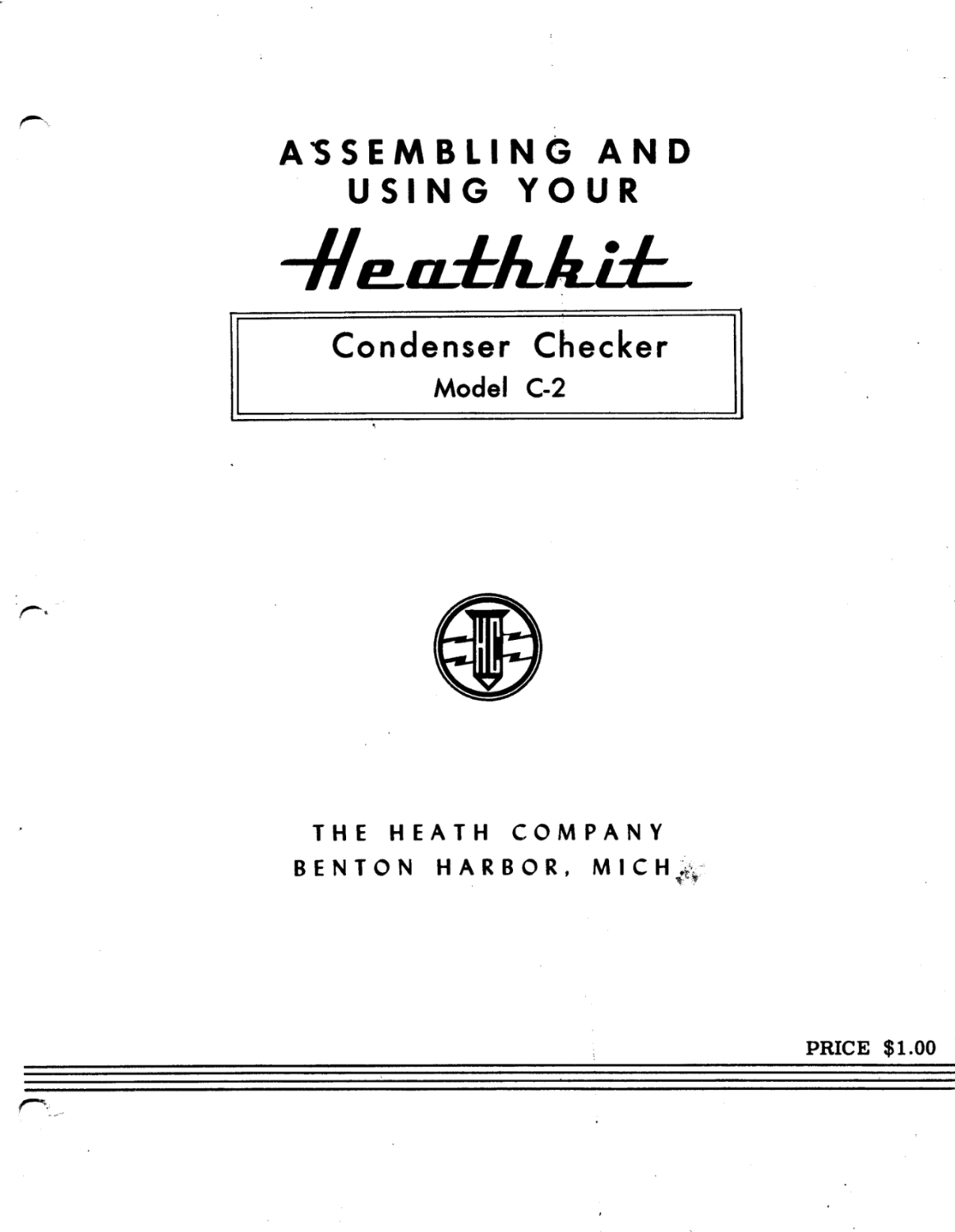 Heathkit C-2 Condenser Checker - Assembly Instructions