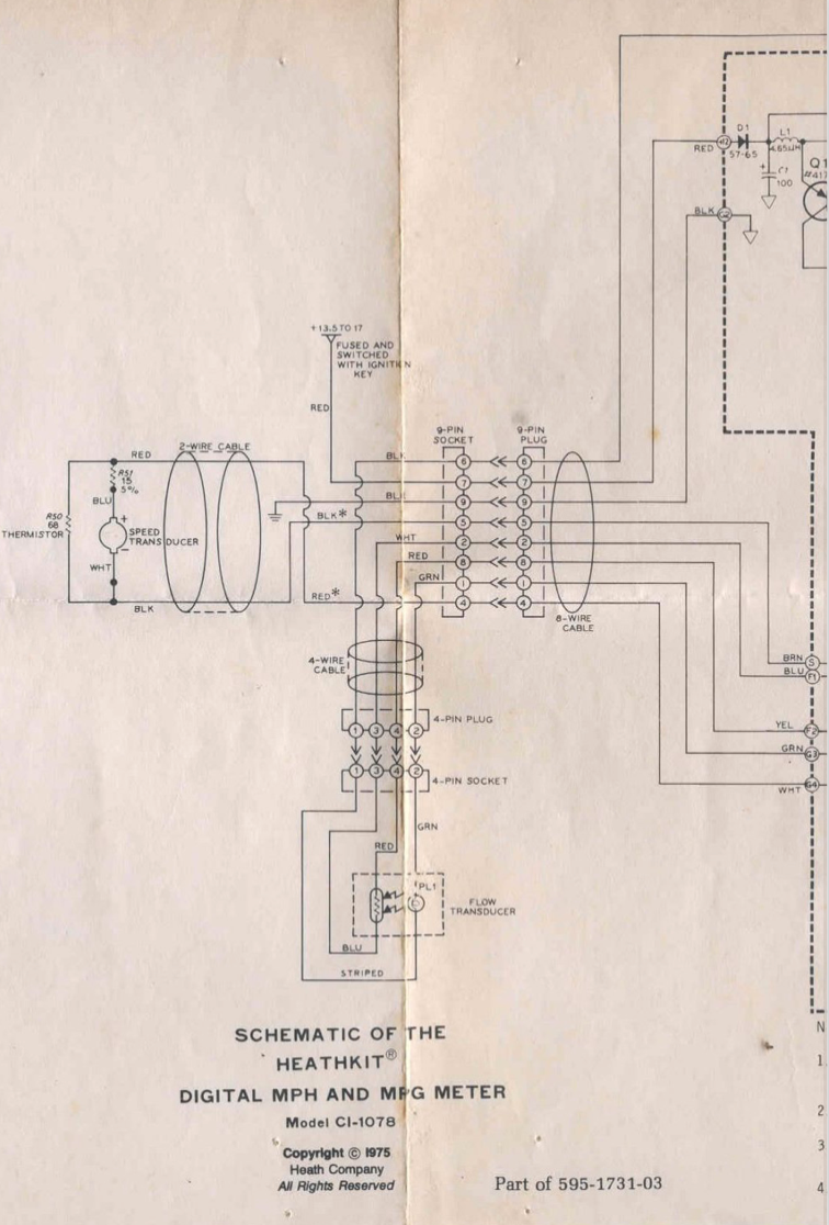 Heathkit CI-1078 Digital MPH and MPG Meter - Schematic Diagrams