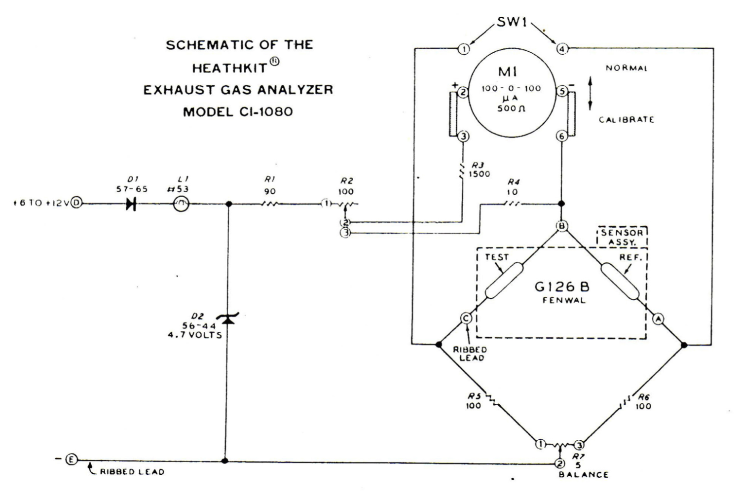 Heathkit CI-1080 Exhaust Gas Analyser - Schematic Diagrams