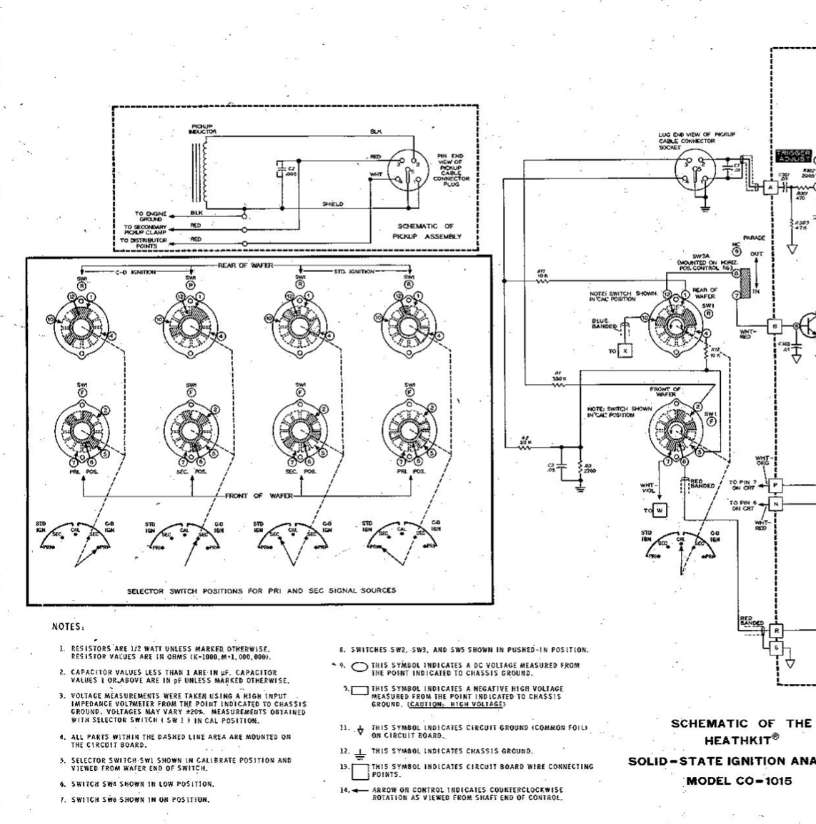 Heathkit CO-1015 Solid State Ignition Analyser - Schematic Diagrams