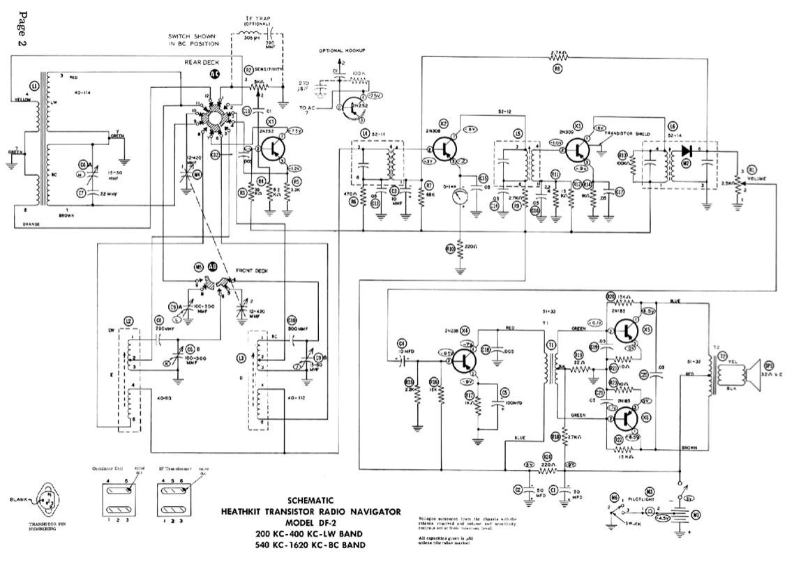 Heathkit DF-2 Transistor Radio Navigator - Schematic Diagram