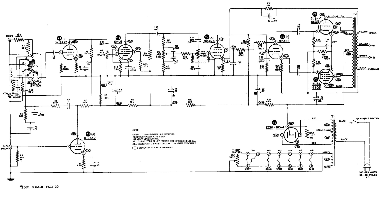Heathkit EA-3 14 Watt Amplifier - Schematic Diagram