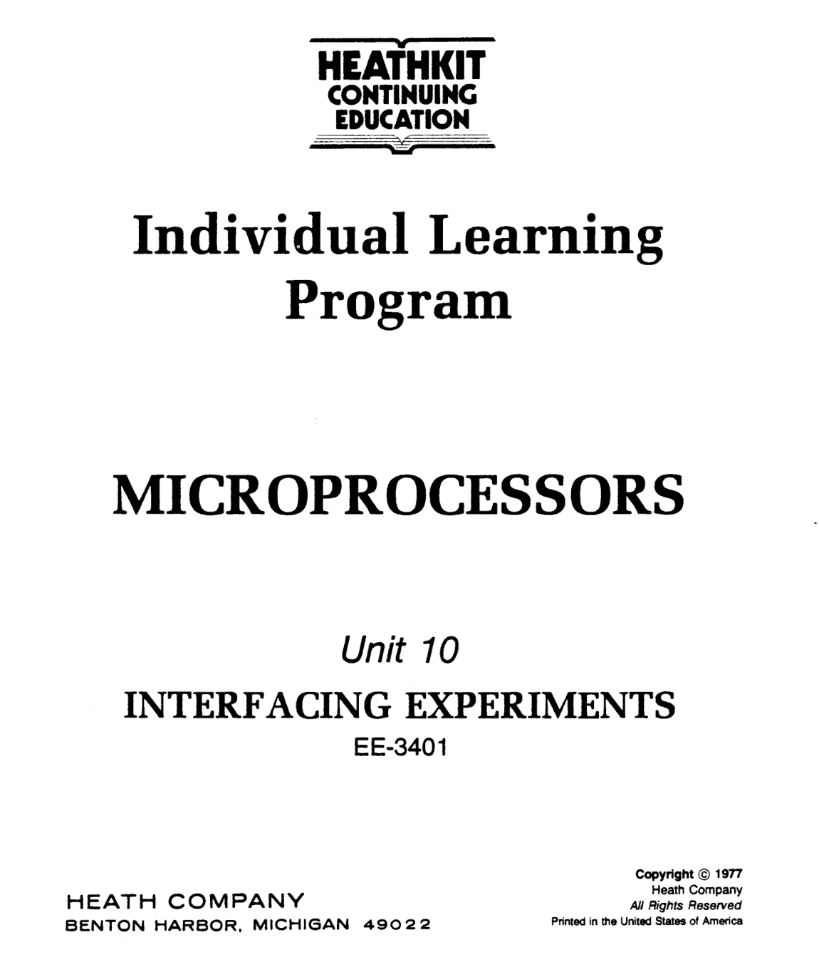 Heathkit EE-3401 Individual Learning Program - Unit 10 - Interfacing Experiments