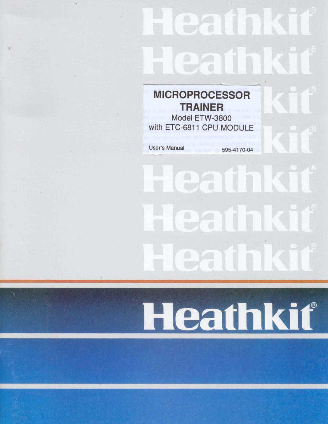Heathkit ETW-3800 Microprocessor Trainer - User Manual