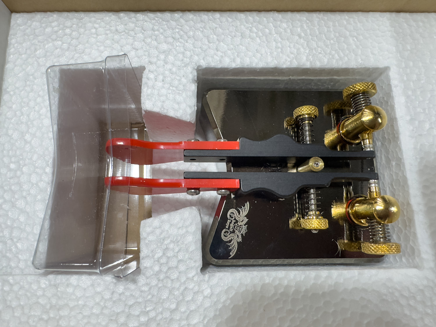 The Begali Simplex Palladium Morse Key as Delivered.