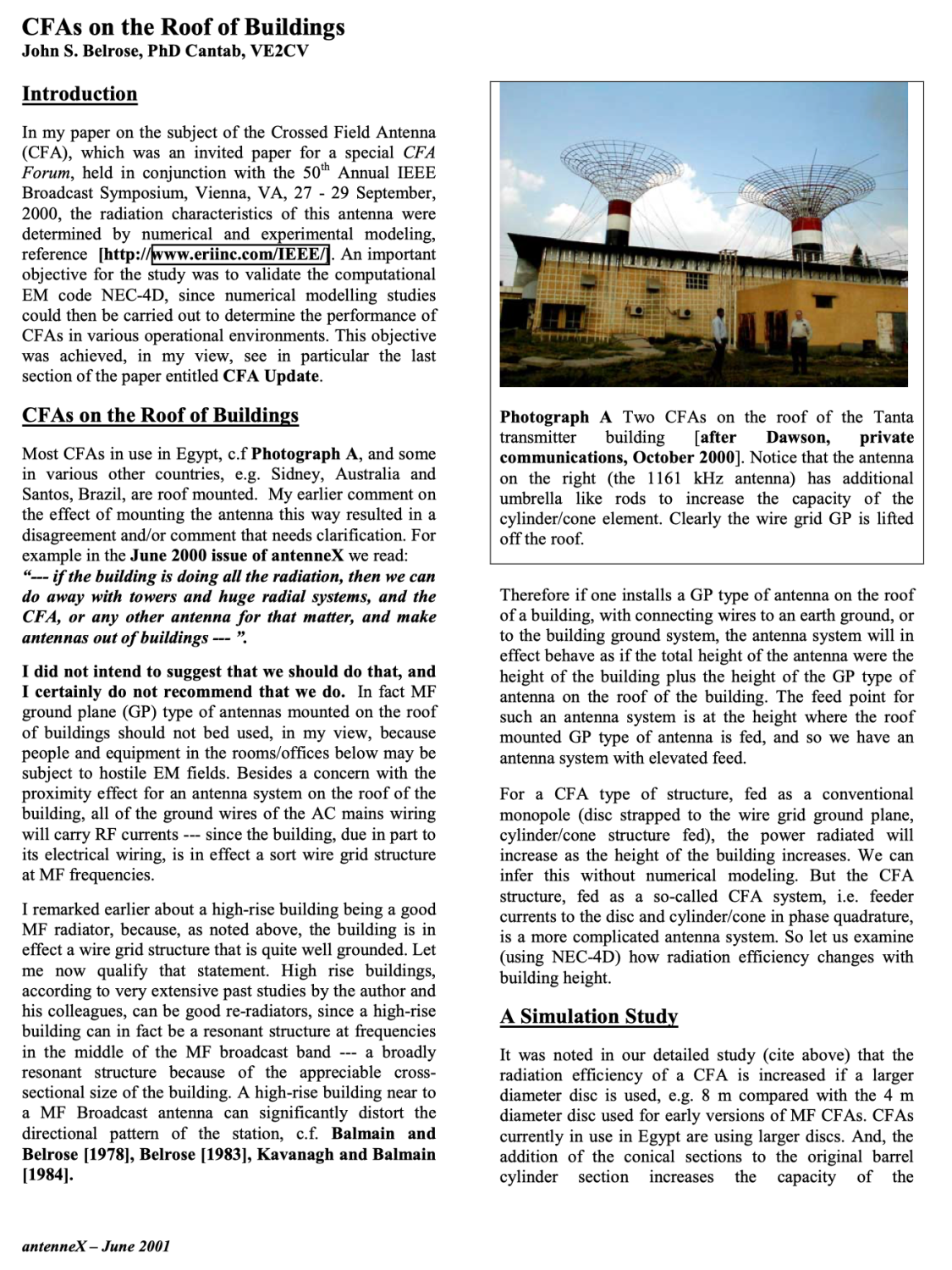 CFAs on the Roof of Buildings
