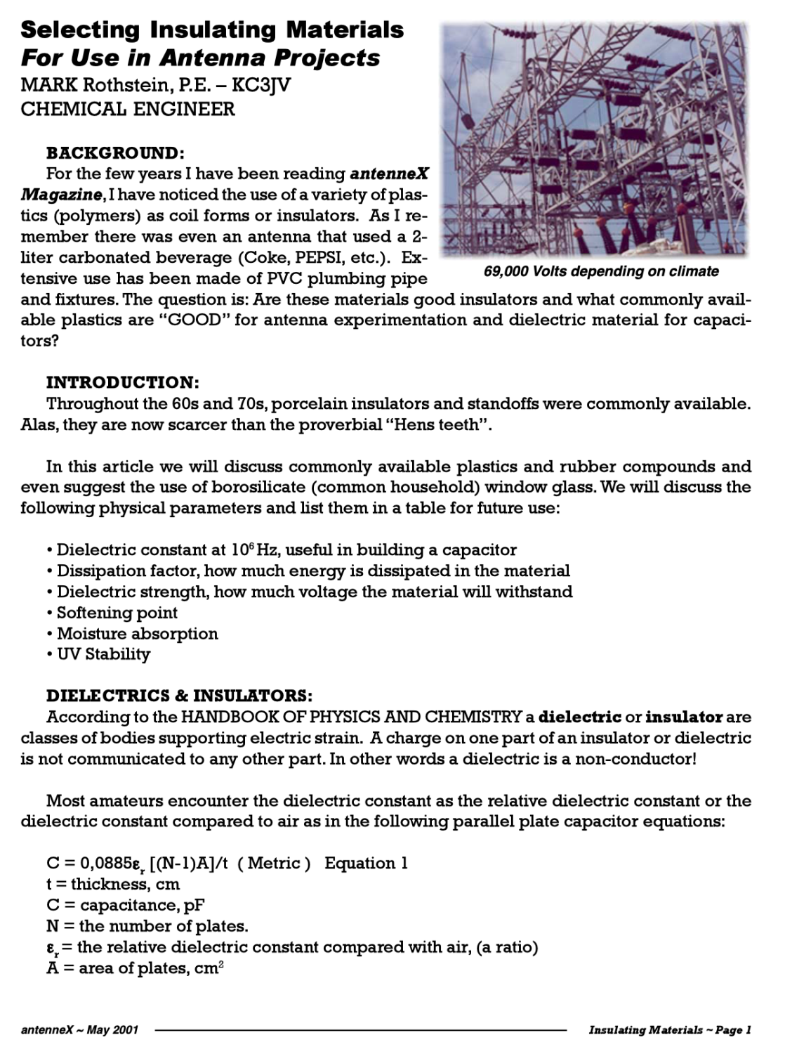 Selecting Insulating Materials for Antenna Projects