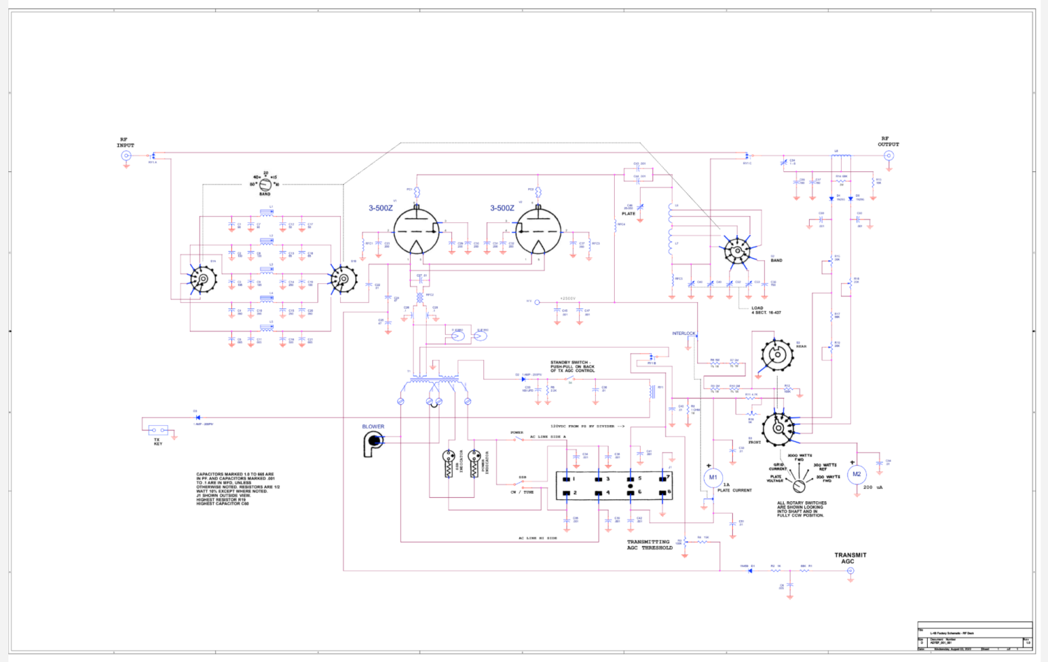 Drake L-4B - Linear Amplifier - RF-Deck Factory Wiring