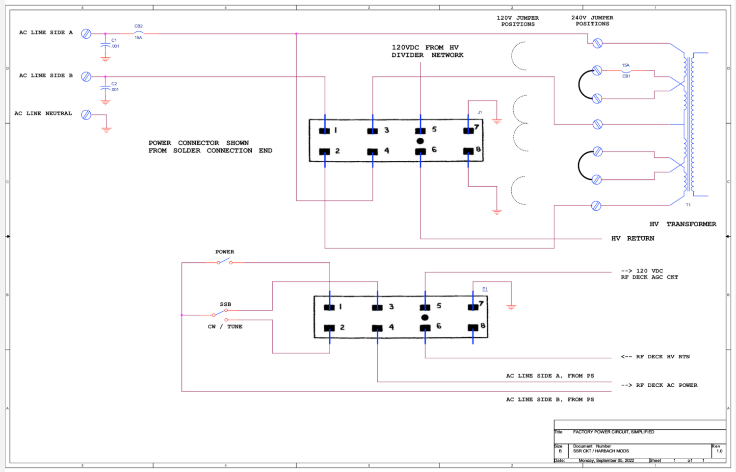 Drake L-4B - Linear Amplifier - Simplified Power Wiring - Factory