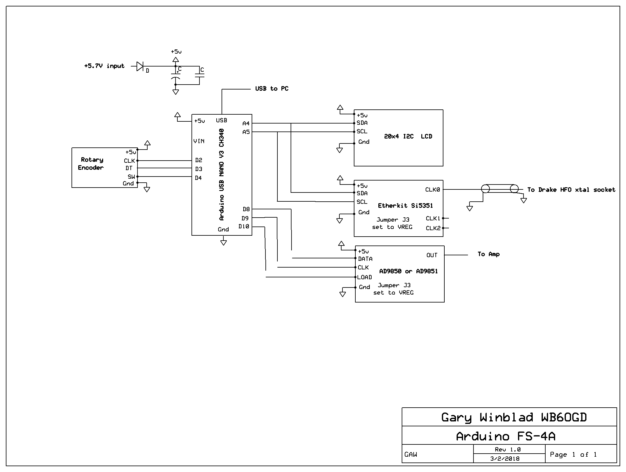 Drake FS-4 - Frequency Synthesizer - Arduino Schematic Diagram