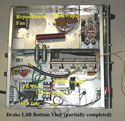Drake L-4B - Linear Amplifier - Bottom View (Partially Completed)