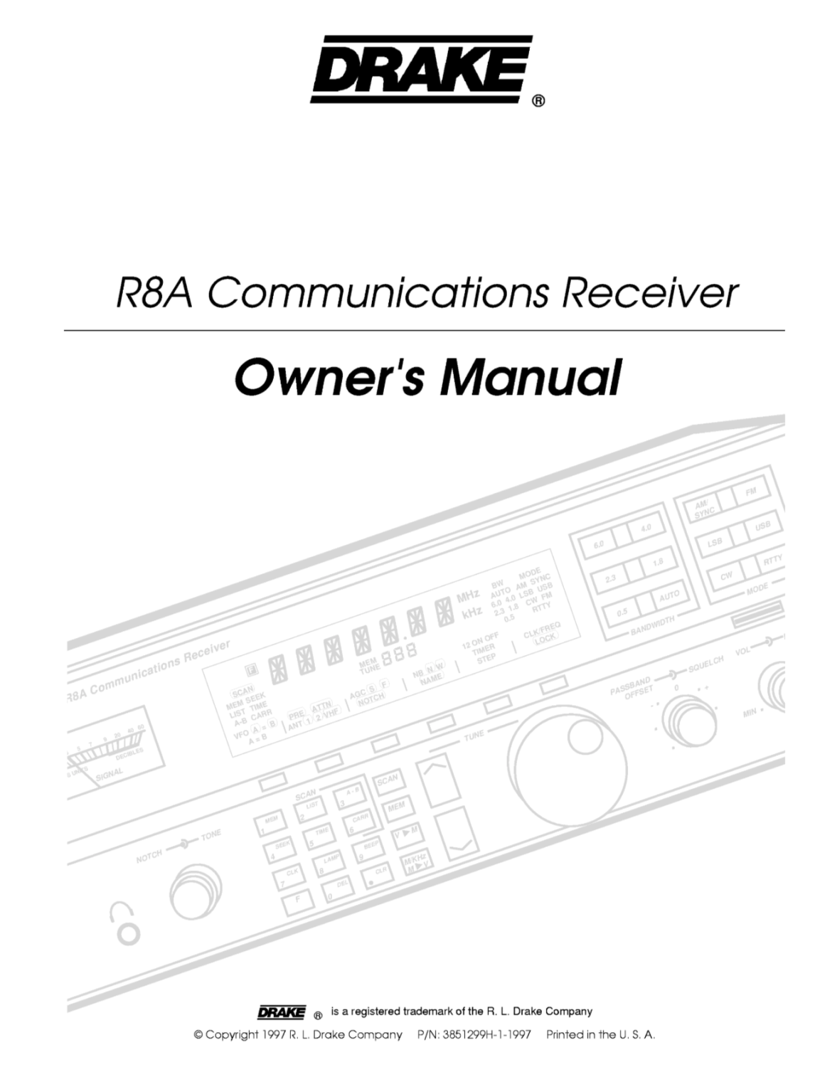 Drake R-8A - Receiver - Instruction Manual - 1997