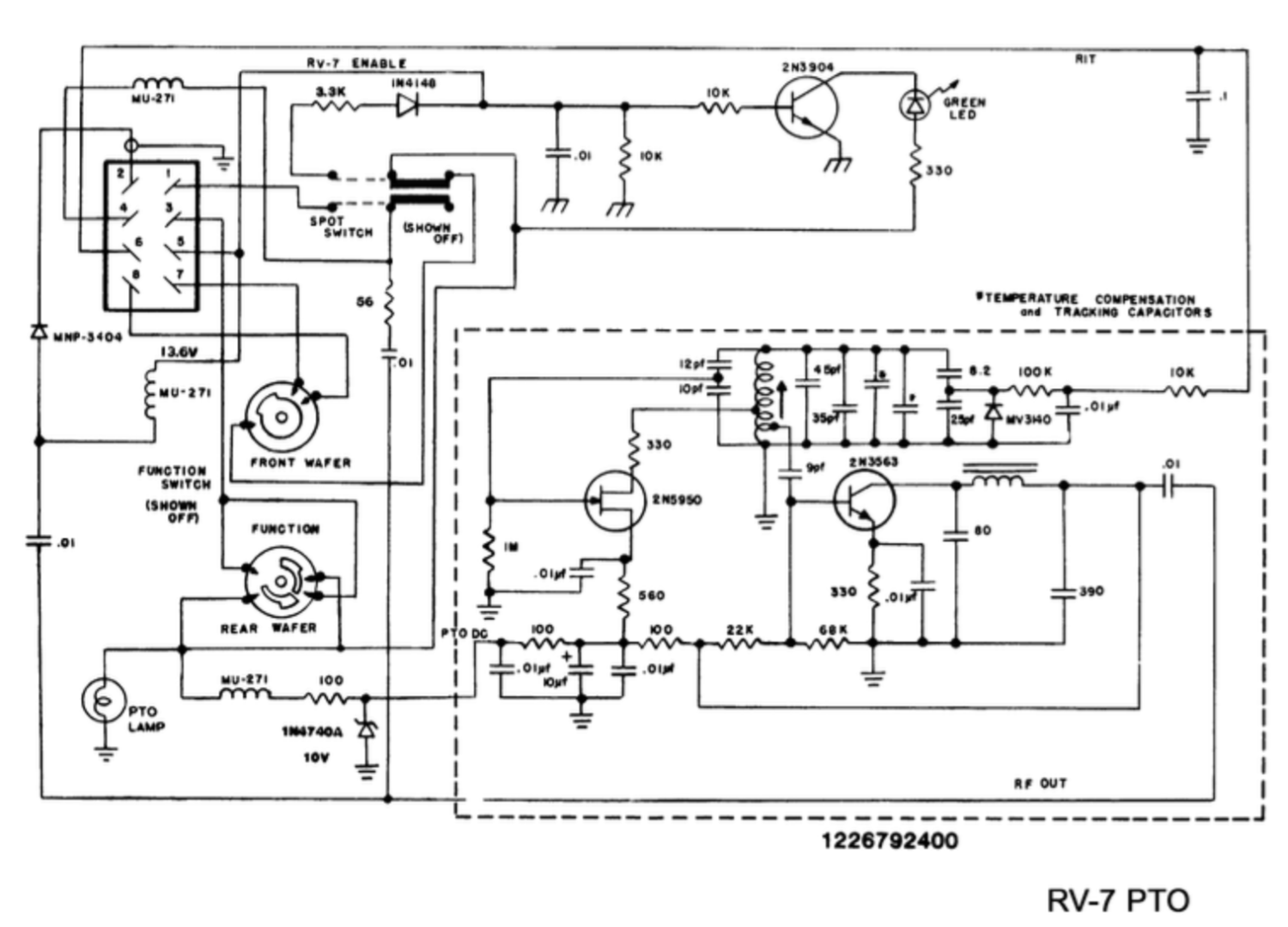 Drake TR-4C - Sideband Transceiver - PTO - RIT Schematic Diagram