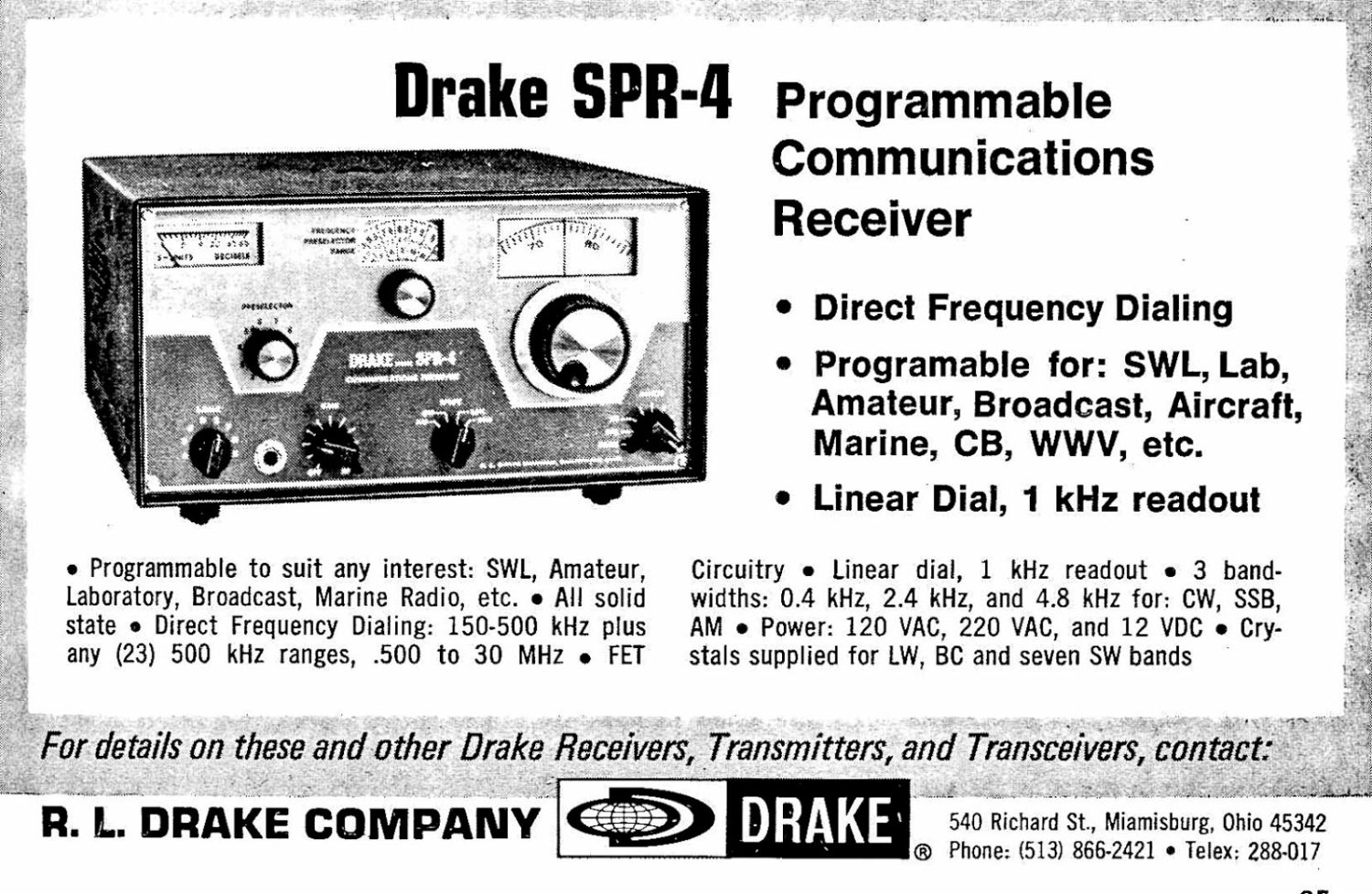 Drake SPR-4 - Communications Receiver - Advert 001
